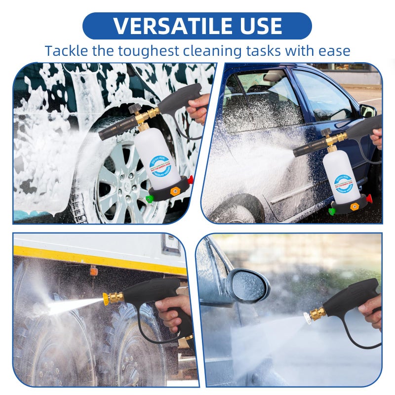DUSICHIN DUS-018 Foam Cannon Lance Pressure Washer Nozzle Tip Spray Gun 3000 PSI Jet Wash Car Detailing - Image 3